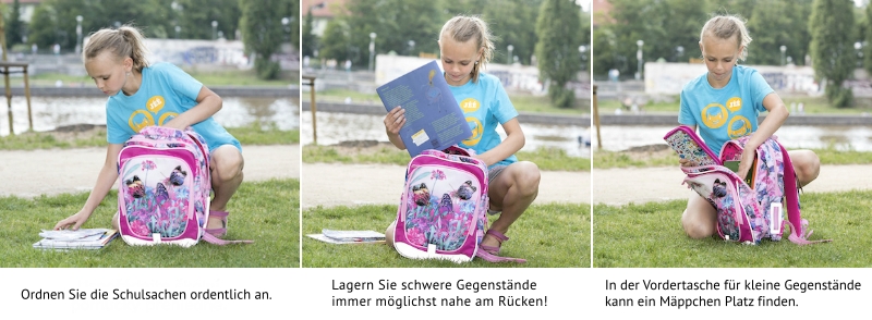 Wie trägt man einen Schulrucksack richtig? Innere Organisation des Schulranzens