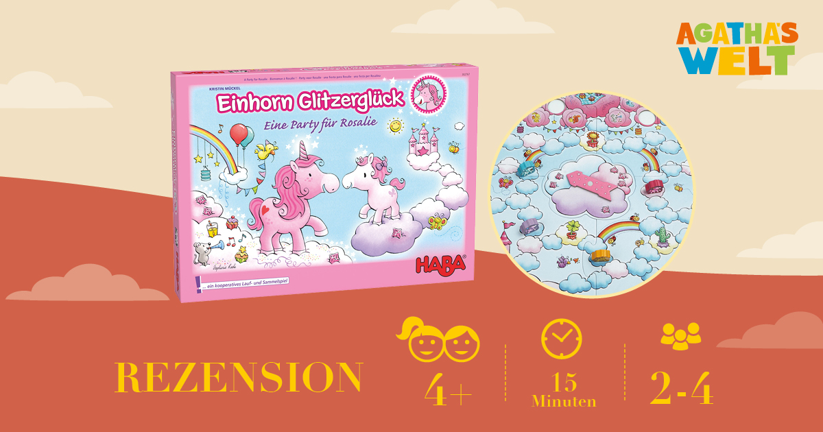 Rezension des kooperativen Spiels HABA: Einhorn Glitzerglück – Eine Party für Rosalie